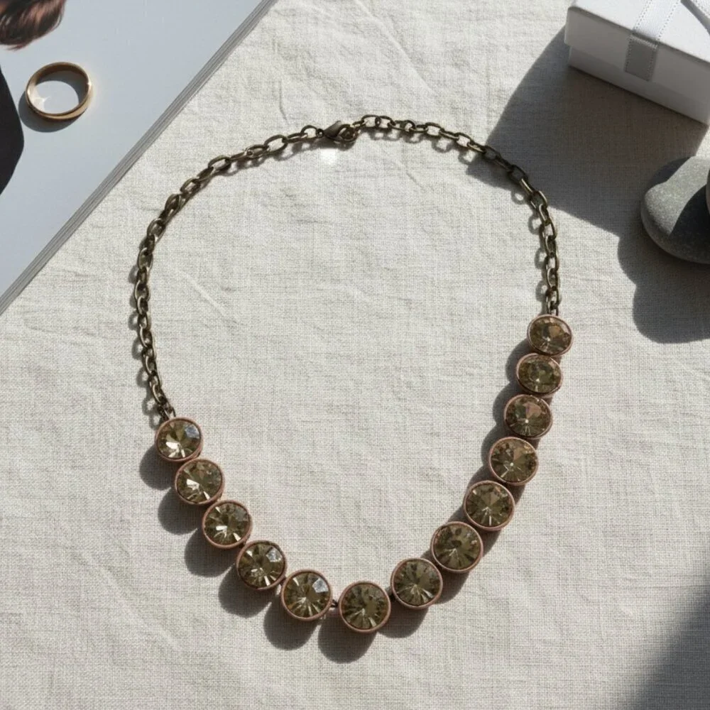 J. Crew Classic Brulee Crystal Rivière Necklace
